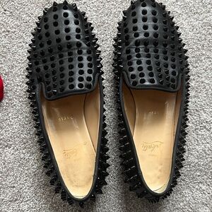 Christian Louboutin Black Studded Loafers size 38.5